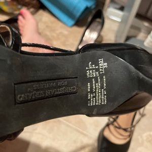 Black heels with silver studs